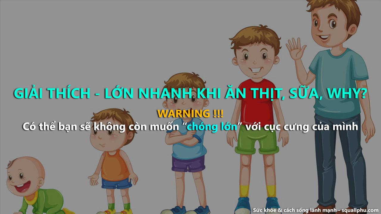 Tại sao trẻ con lớn nhanh như thổi khi ăn thịt, uống sữa nhiều?